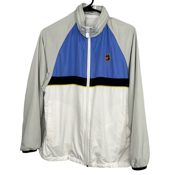 Vintage Nike Challenge Court Zip Jacket Hood SZ SMALL Agassi Tennis Lined 90s - Picture 1 of 11